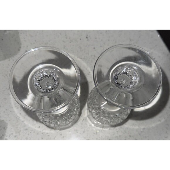 Cristal d'Arques Durand Longchamp Water Glasses Goblets 7 1/4” Crystal Pair Vtg - Picture 8 of 10